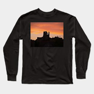 Corfe Castle Sunset in August Long Sleeve T-Shirt